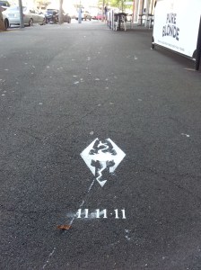 Skyrim stencil graf marketing near our old office in Surry Hills