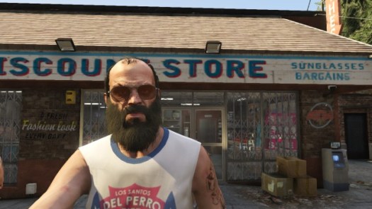 My customised Trevor taking a selfie. My rule was that all my characters must have huge beards.