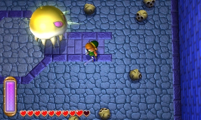 Lucky I've got so many hearts and a full energy meter to deal with this HUGE METROID!